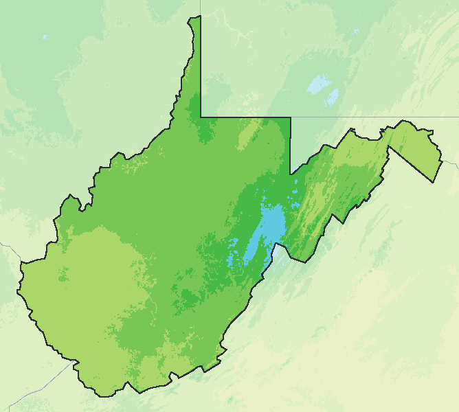 Map of the 2023 plant hardiness zones across West Virginia, from zone 5b to zone 7a, with the state’s border drawn.
